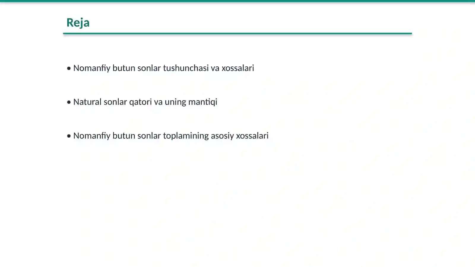 Nomanfiy butun sonlar toplamining xossalari 2