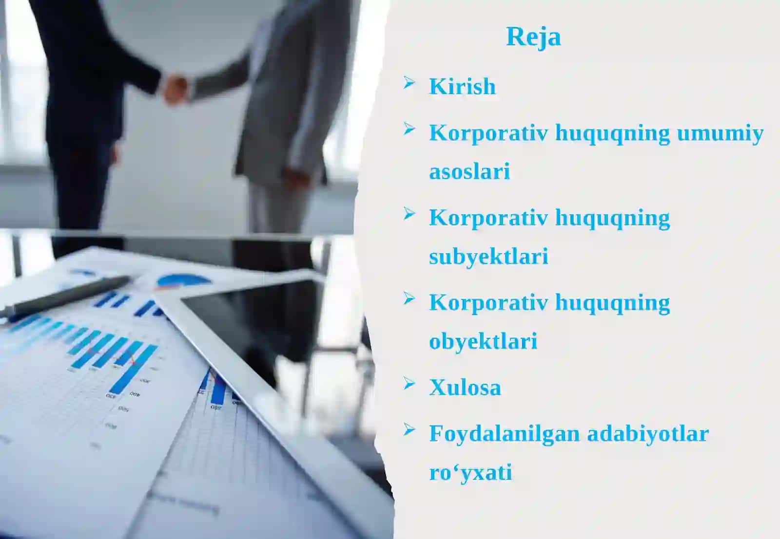 Korporativ huquqning obyektlari 2