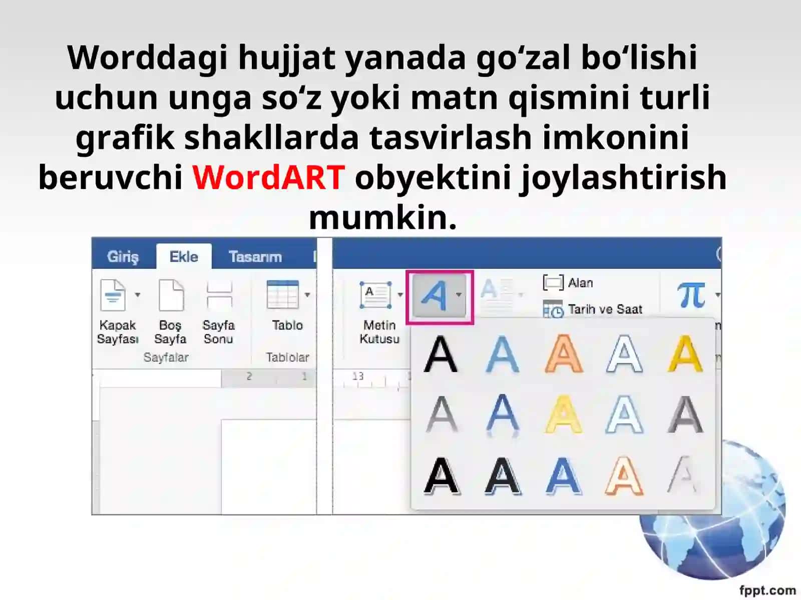 6-sinf Informatika WordART obyekti 2