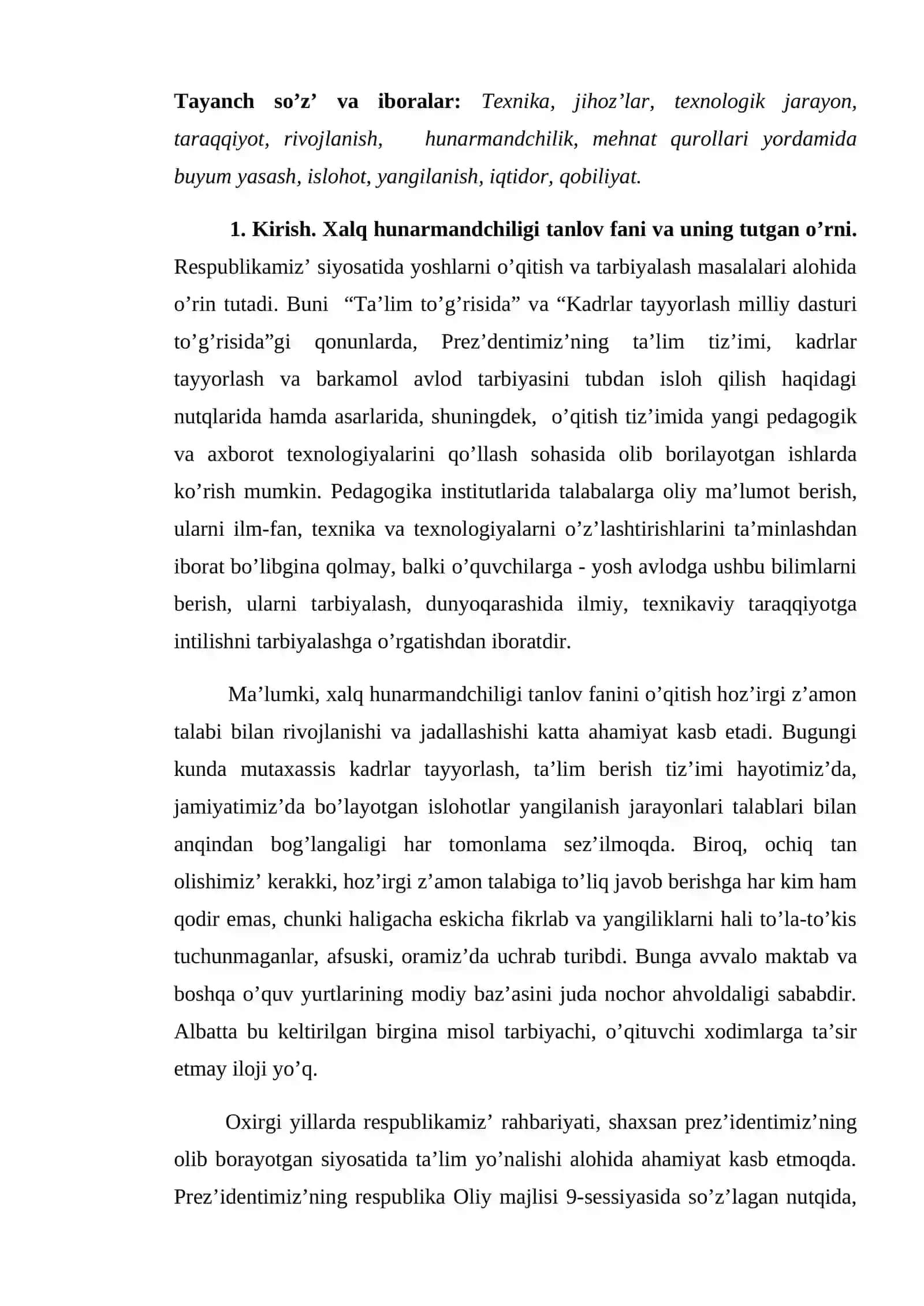 Xalq hunаrmаndchiligi, uning turlari va ahamiyati 2