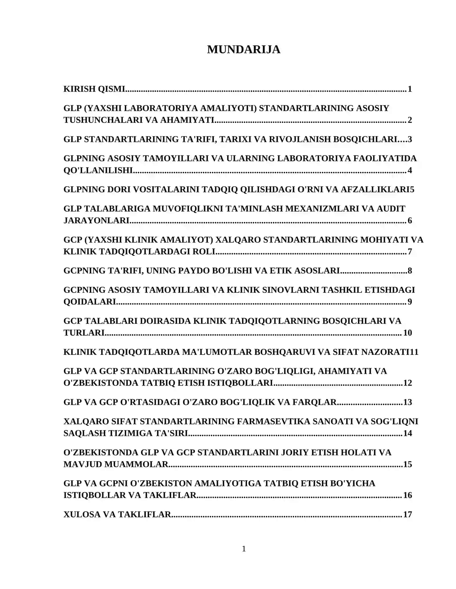 GLP,GCP xalqaro sifat standartlari haqida tushuncha va ularning mohiyati . 2