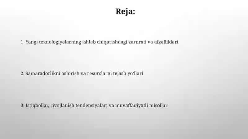 Yangi texnologiyalarni joriy etish zarurati 2