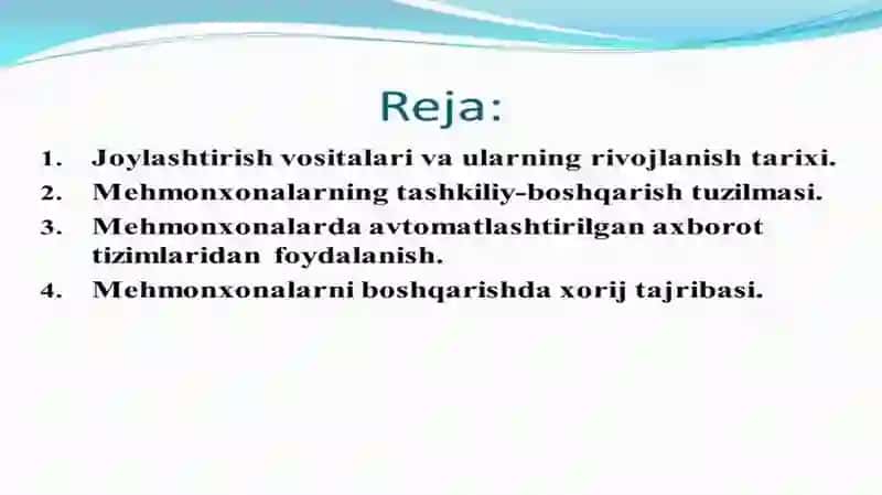 Mehmonxonaning tashkiliy-boshqarish tuzilmasi 2