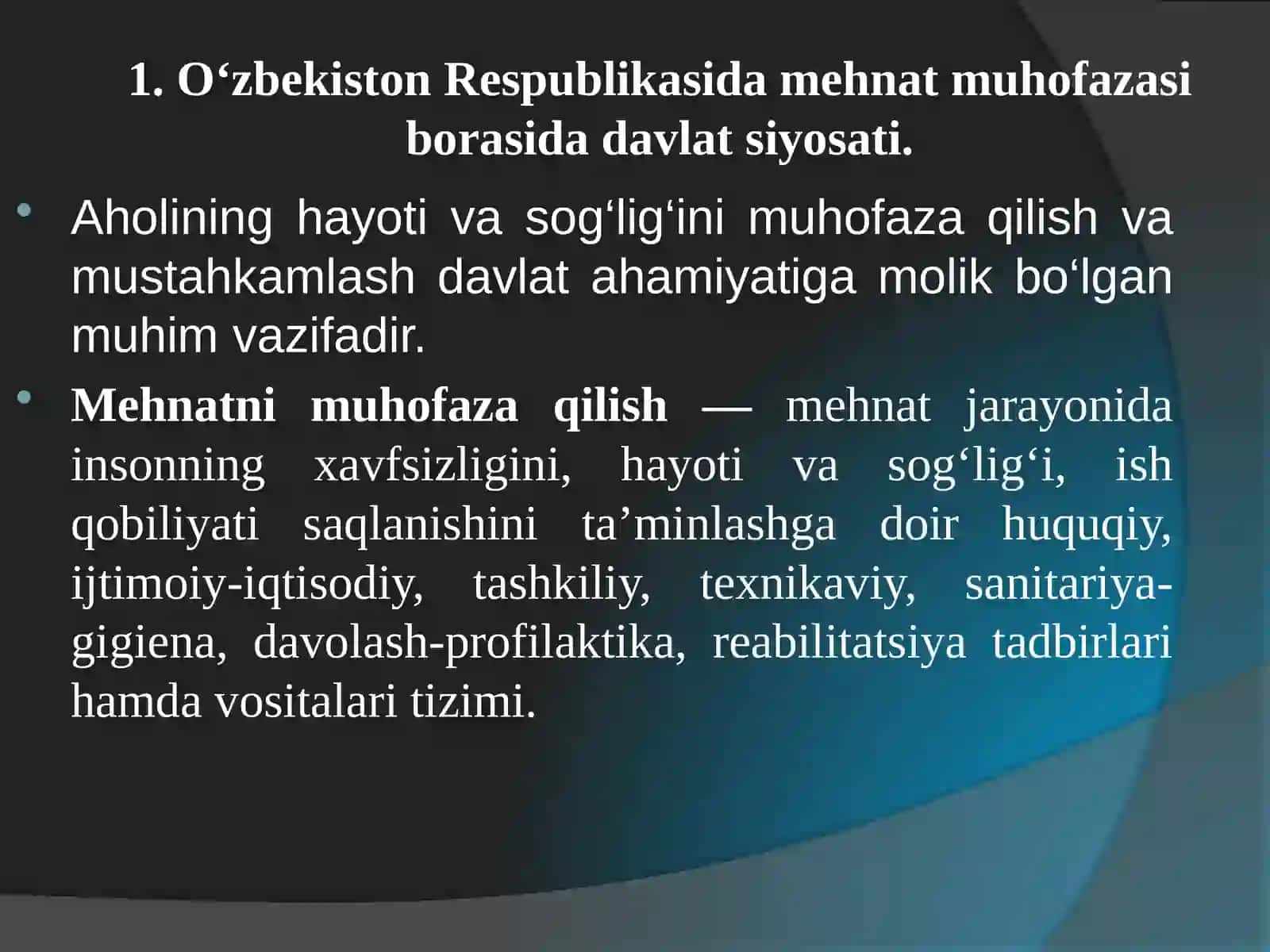 Hayot faoliyati xavfsizligi huquqiy asoslari 2