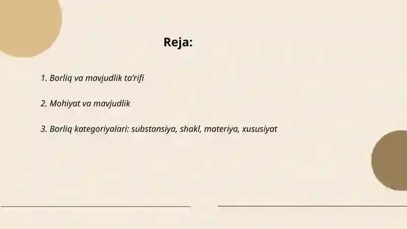 Borliq falsafasi (ontologiya) 2