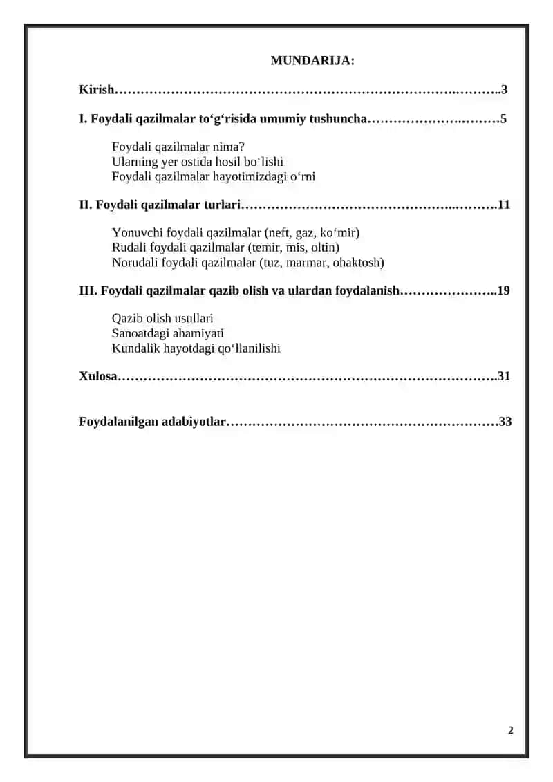 Foydali qazilmalar 2