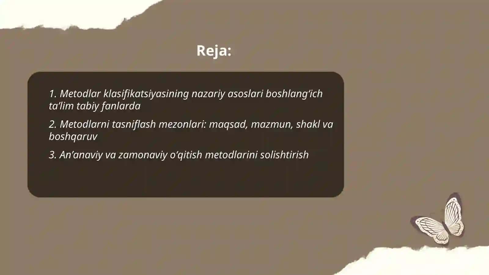 Metodlar klasifikatsiyasi 2