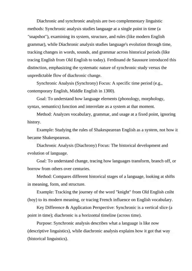 DIACHRONIC AND SYNCHRONIC ANALYSIS METHODS IN LINGUISTICS 2