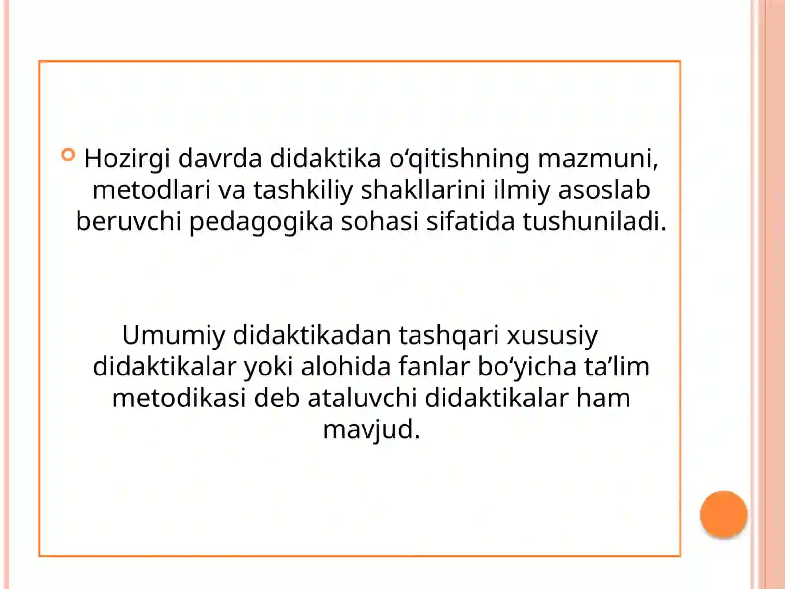 DIDAKTIKA – TA’LIM NAZARIYASI SIFATIDA 2