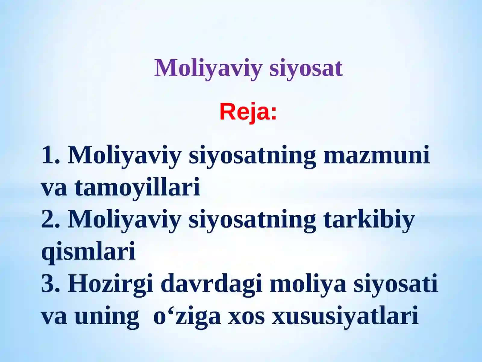 Moliyaviy siyosat 2