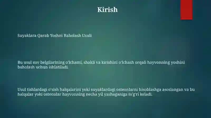 Suyaklarga Qarab Yoshni Baholash Usuli 2