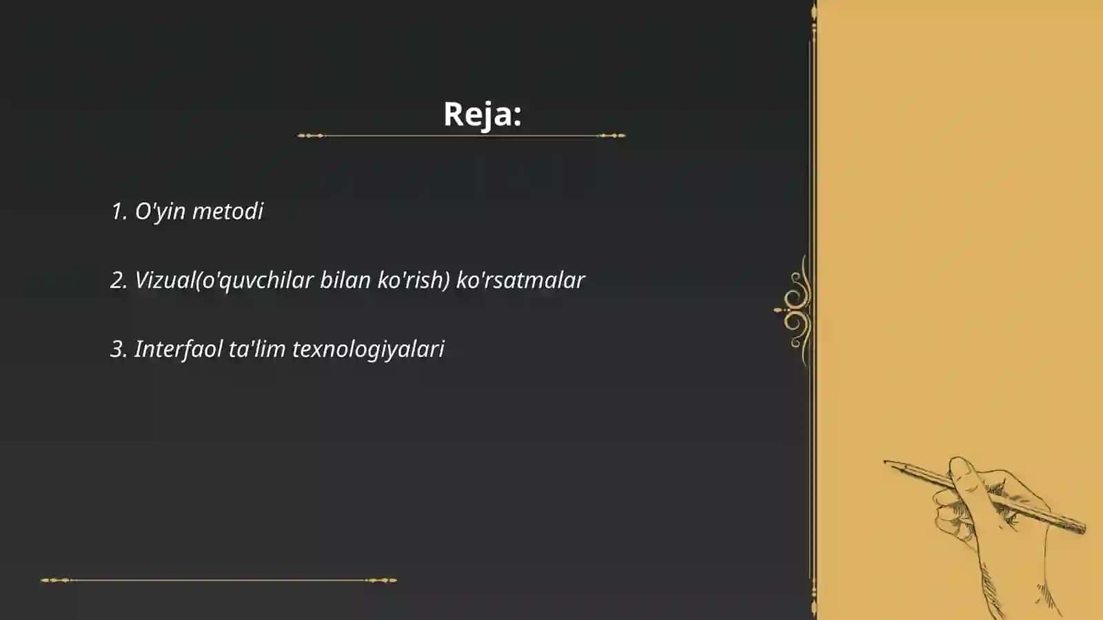 O'yin metodi 2