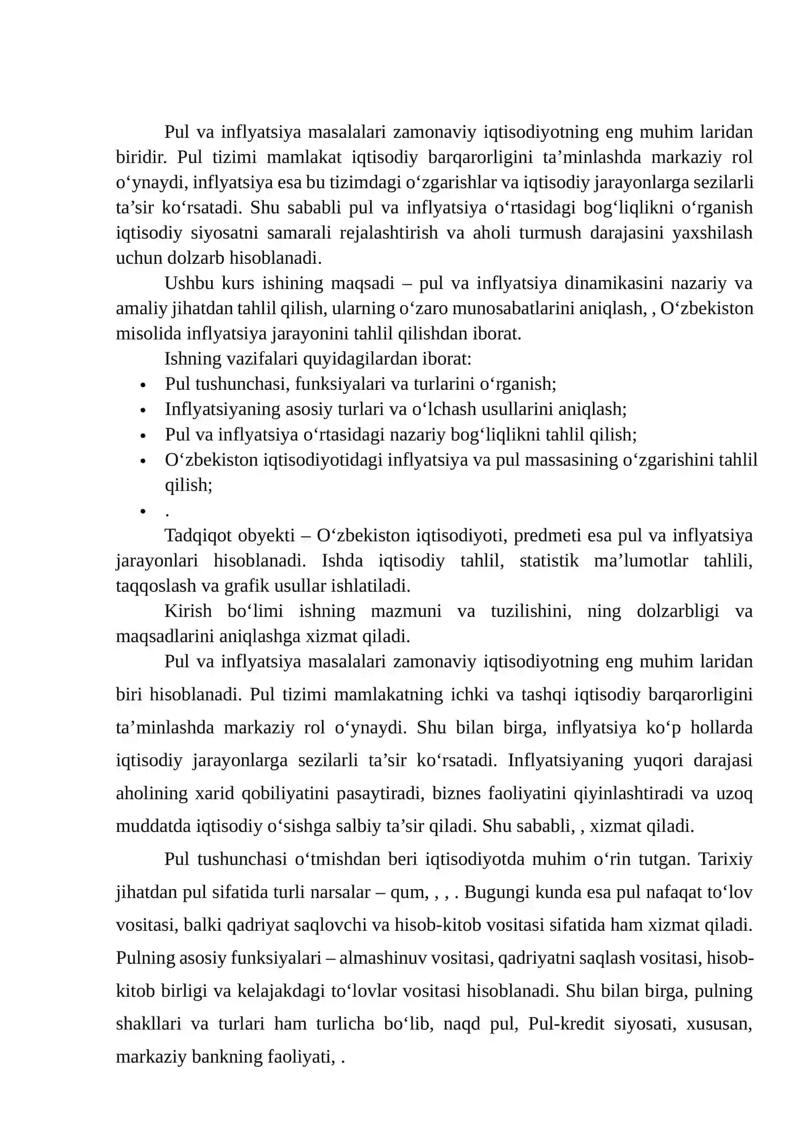 Pul va inflyatsiya nazariyasi 2