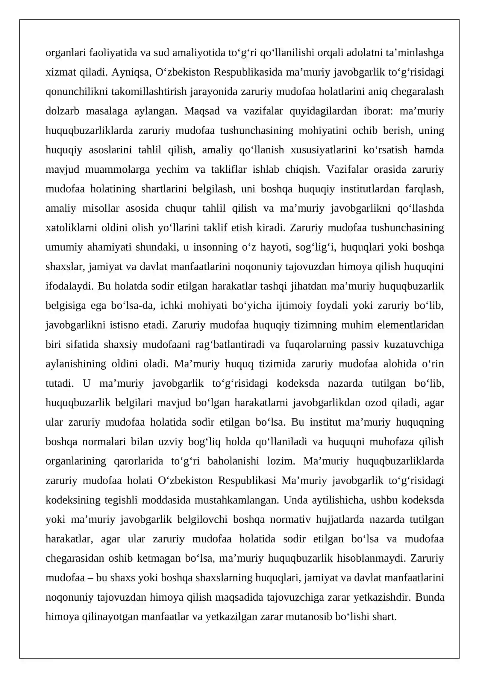 Ma’muriy huquqbuzarliklarda zaruriy mudofaa 2