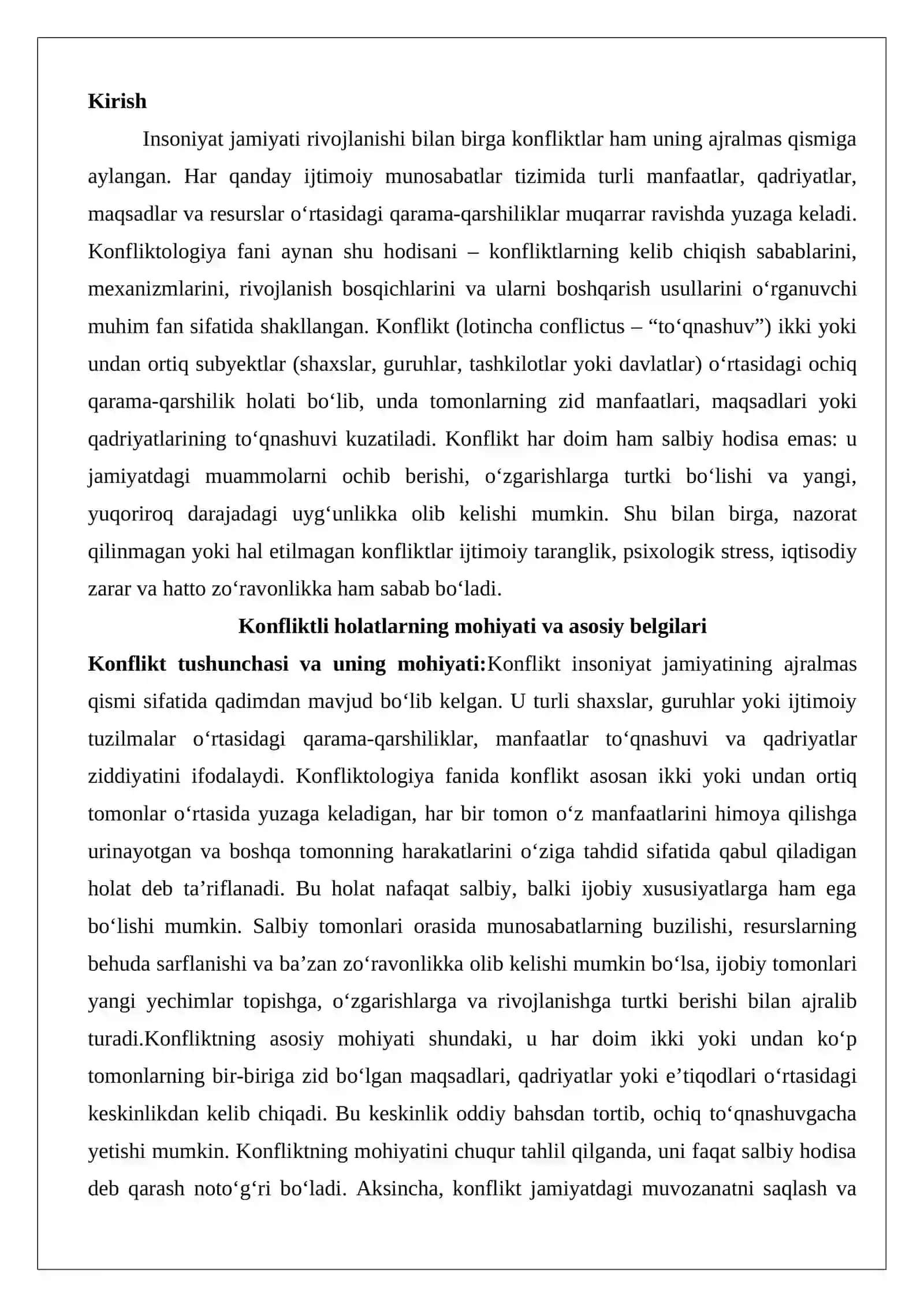Konfliktli holatni keltirib chiqaruvchi sabablar 2