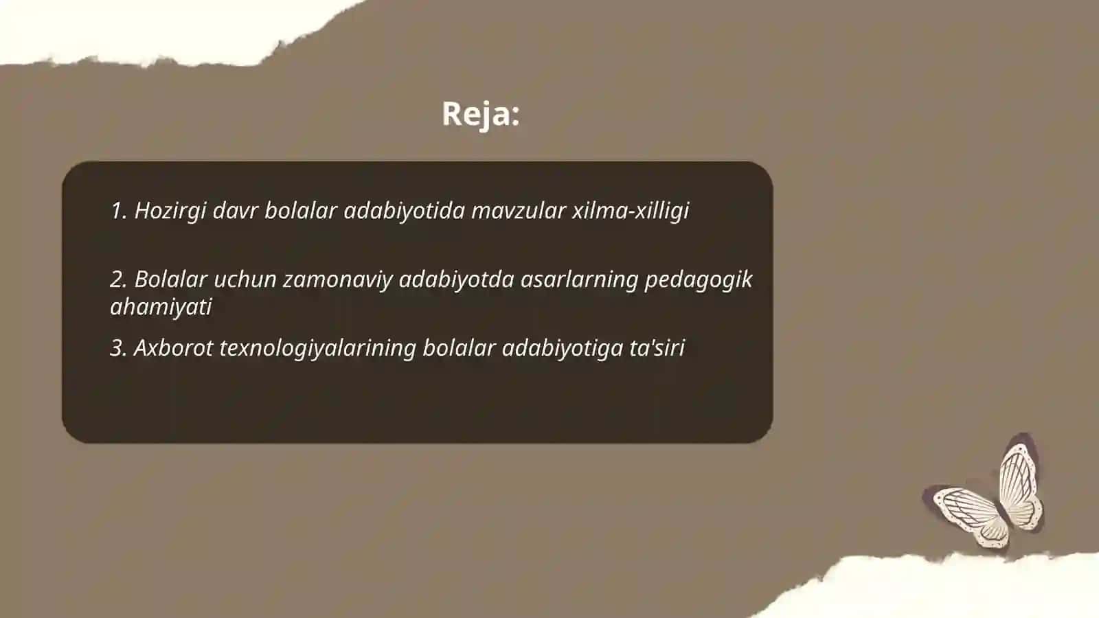 Hozirgi davrdagi bolalar adabiyoti 2