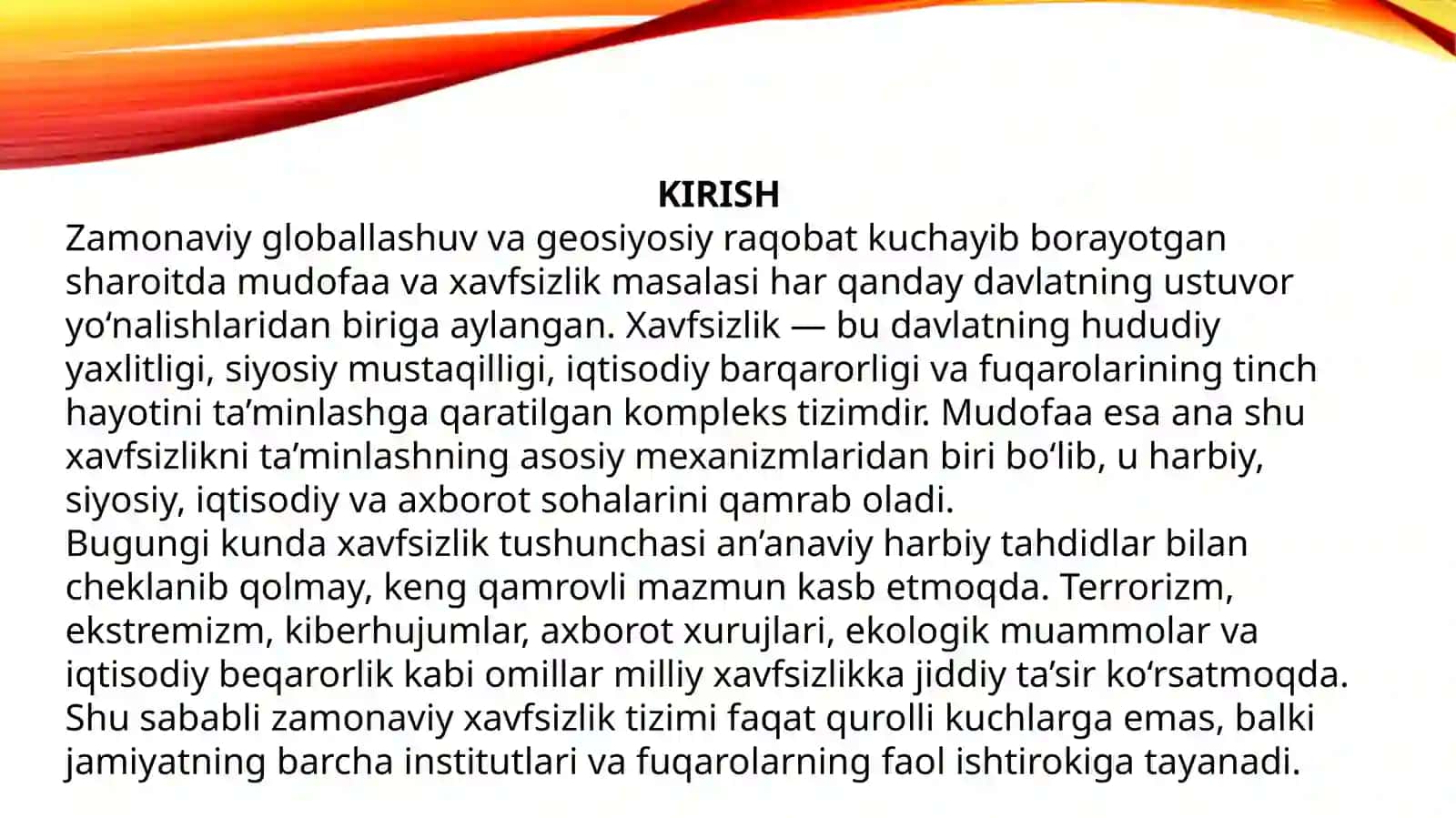 Mudofaa va xavfsizlik 2