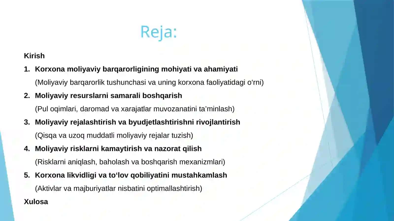 Korxona moliyaviy barqarorligini taminlash yo’llari 2