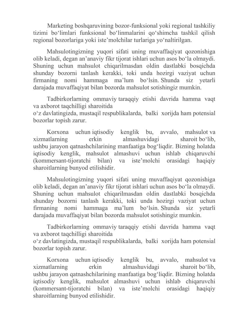 Art-menejer marketing faoliyatining asosiy yo’nalishlari. 2