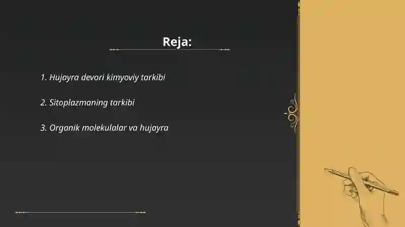 Hujayraning kimyoviy tarkibi 2