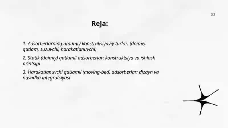 Adsorberlar konstruktsiyalari. Nasadkalar turlari 2