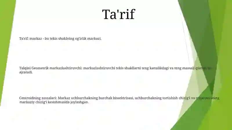 Sentriodaning Geometrik Talqini 2