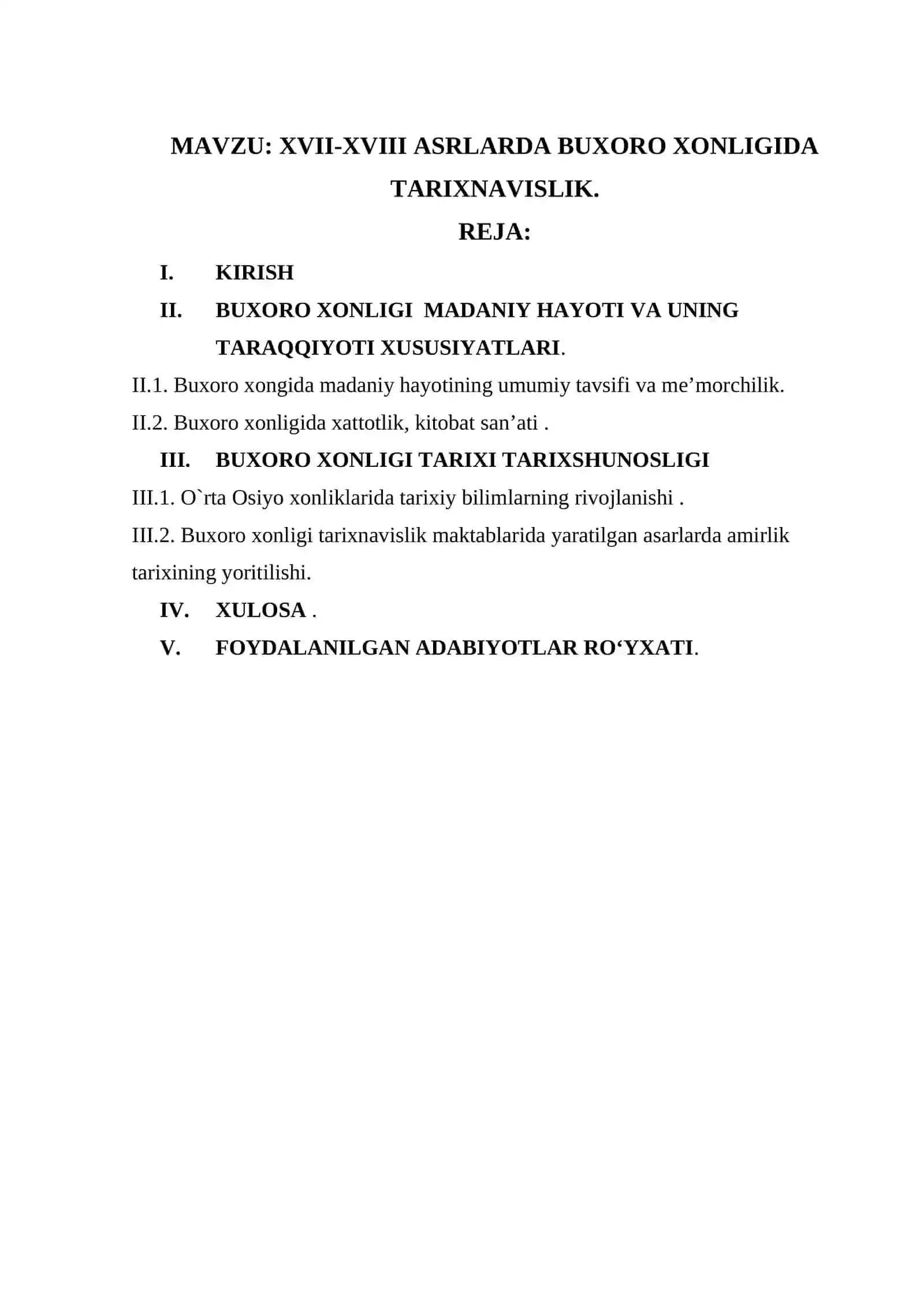 XVII-XVIII ASRLARDA BUXORO XONLIGIDA TARIXNAVISLIK 2