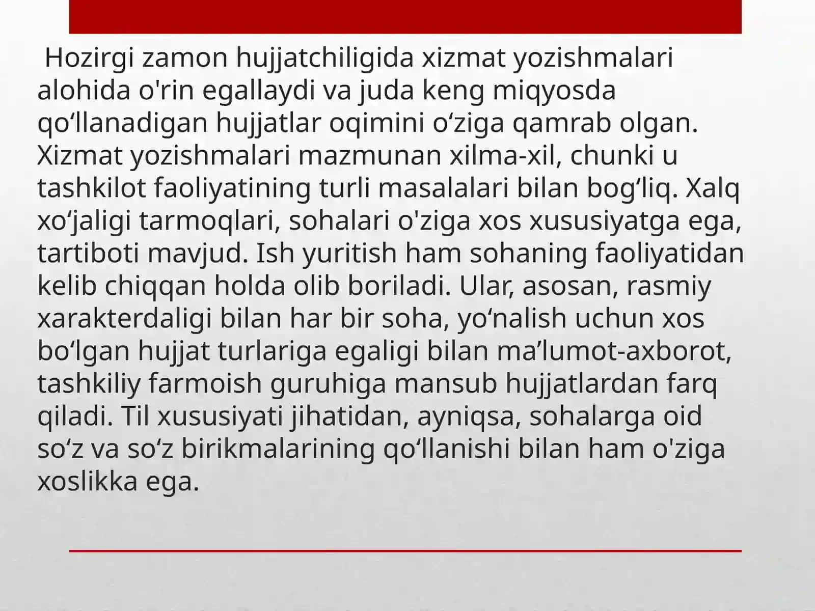 Xizmat yozishmalari 2