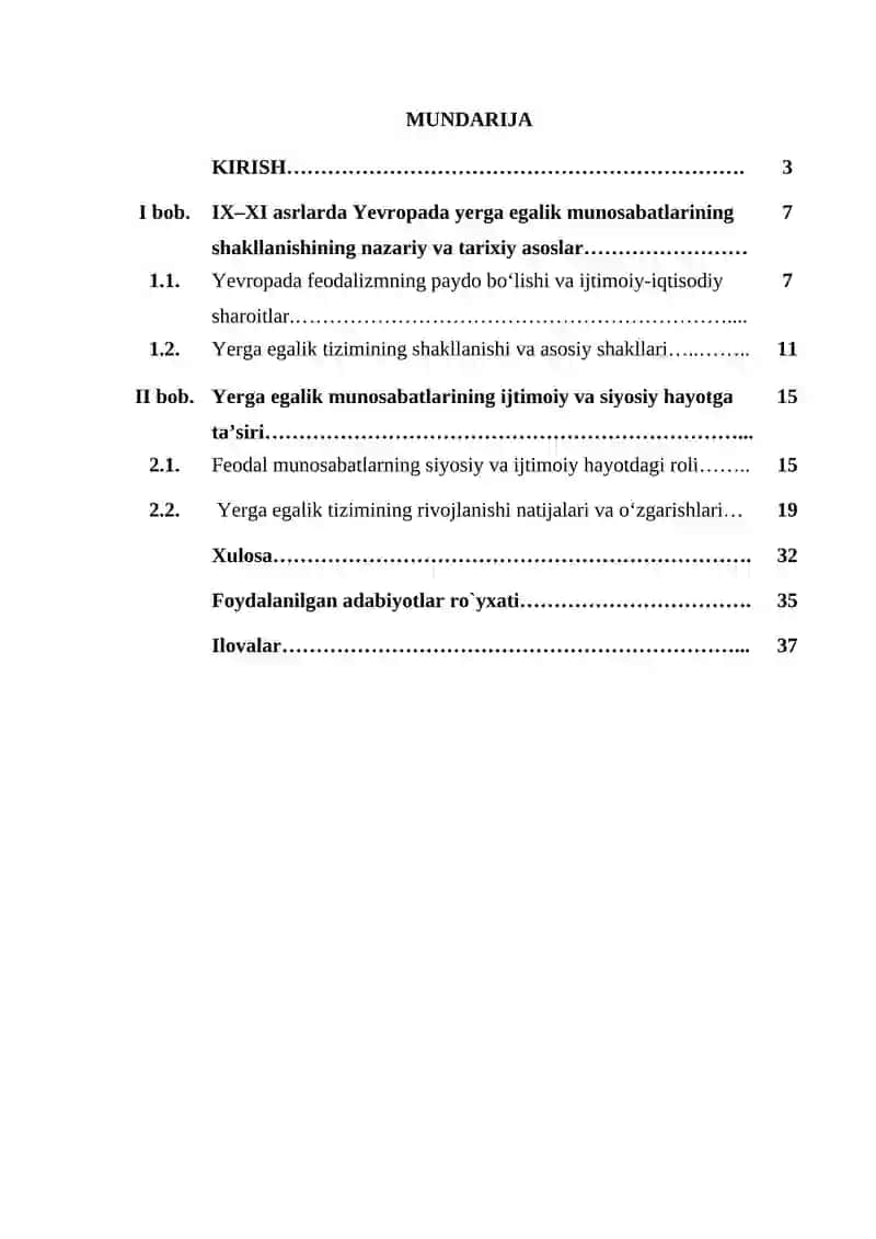IX-XI asrlarda Yevropada yerga egalik munosabatlarining shakllanishi 2