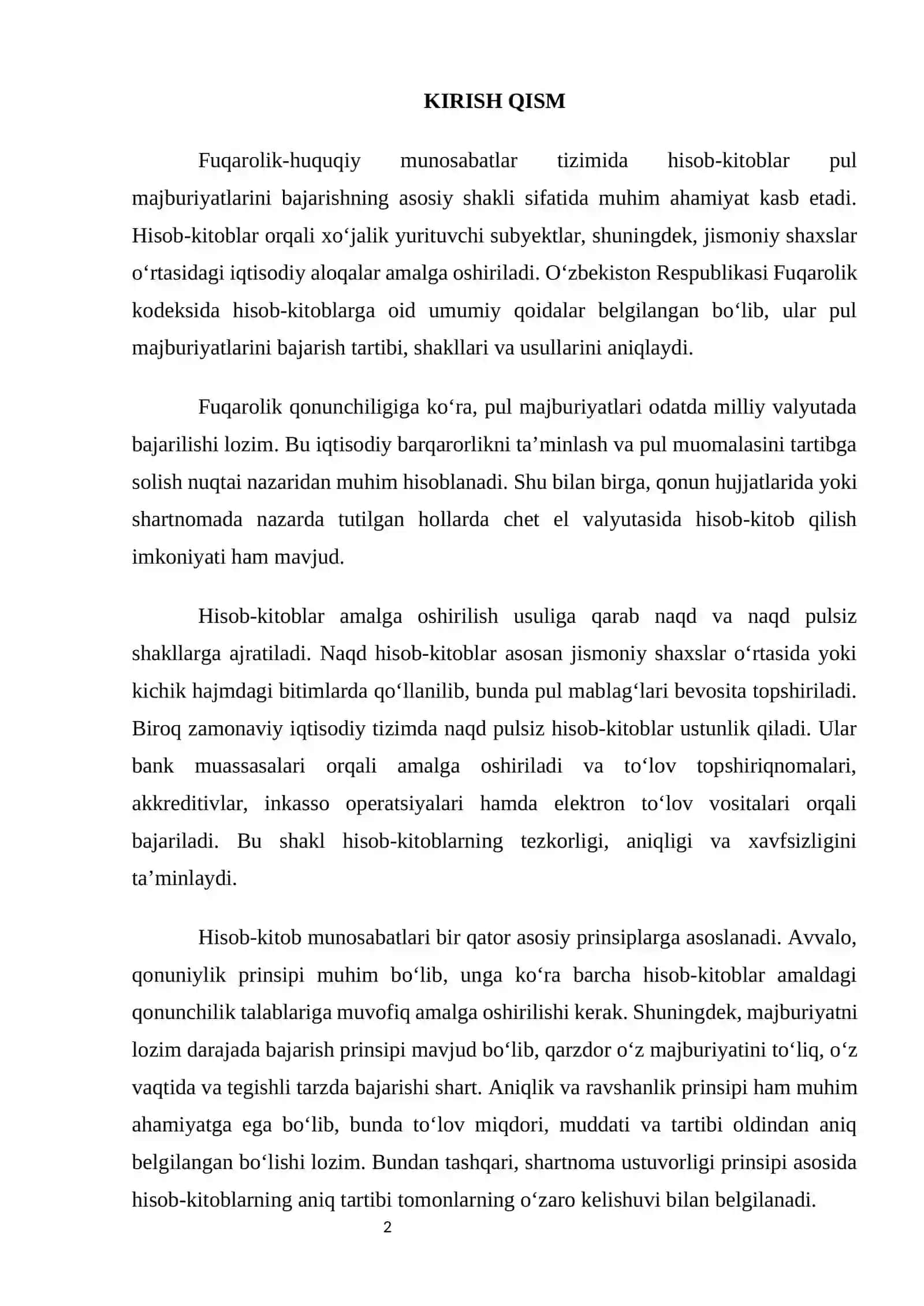HISOB-KITOB TO‘G‘RISIDA UMUMIY QOIDALAR 2