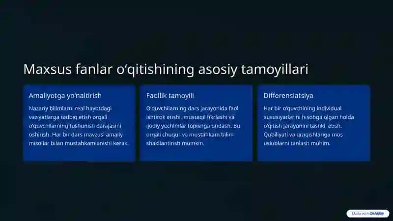 Maxsus fanlarni oʻqitishda foydalaniladigan metodlar 2