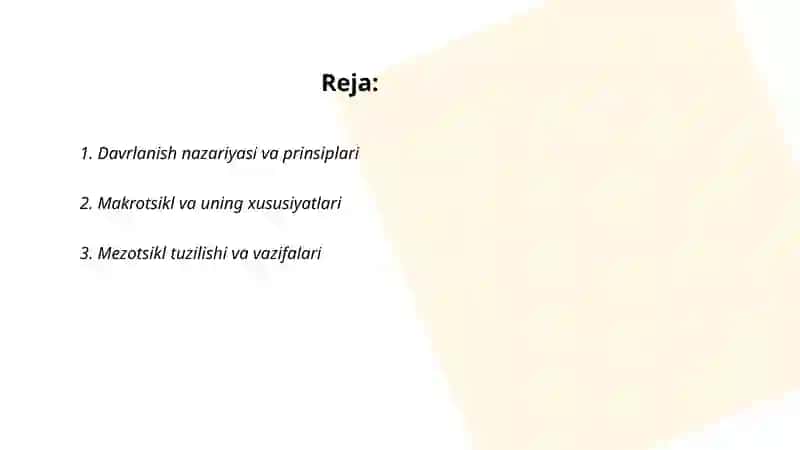 Davrlanish nazariyasi va prinsiplari 2