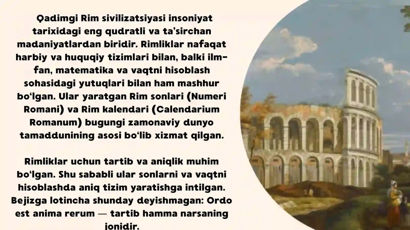 Rim sonlari va Rim kalendari 2