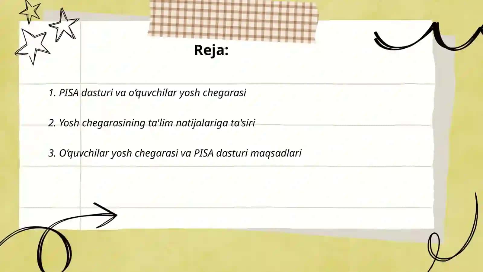 PISA dasturi va o‘quvchilar yosh chegarasi 2
