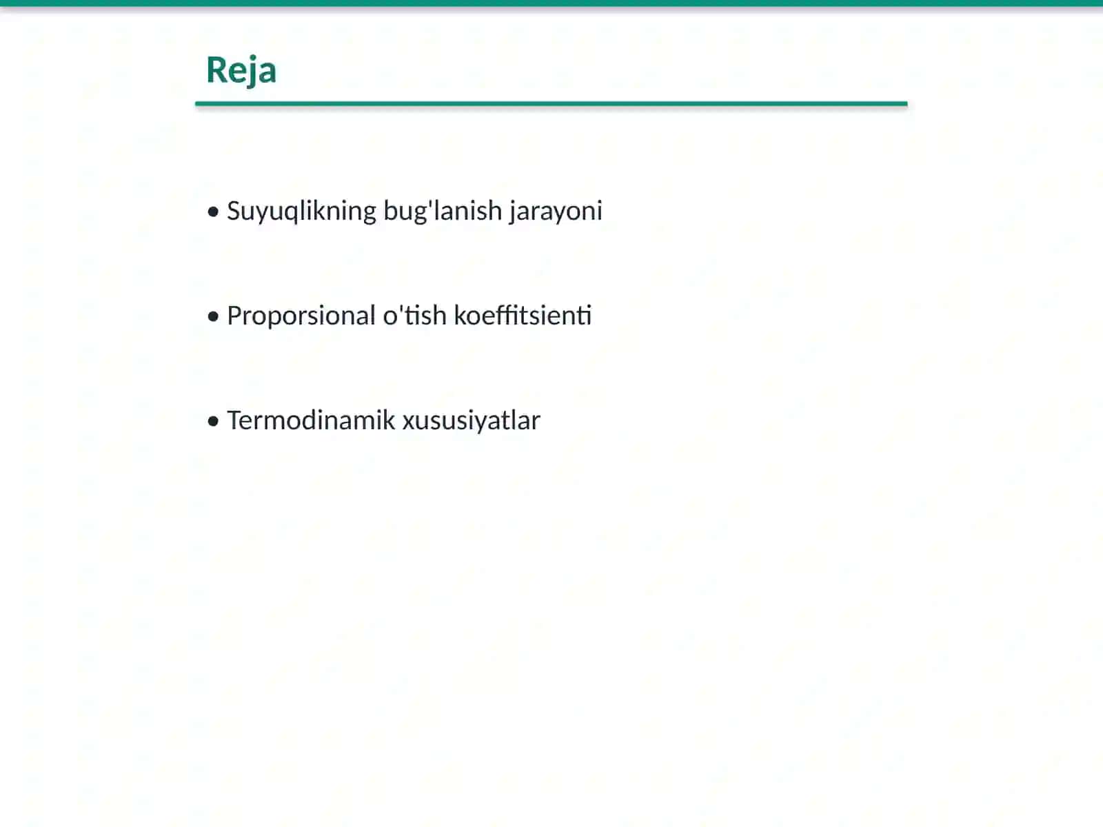 Proporsional ravishda suyuqlikni bug xolatiga otilishi 2