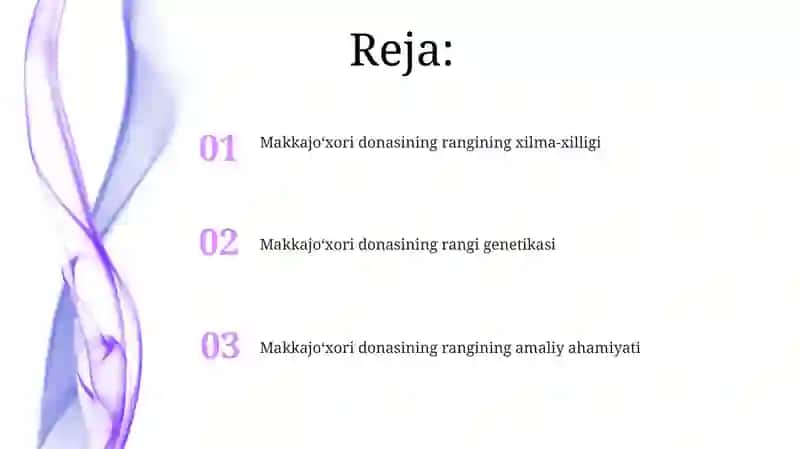 Makkajo'xori Donasining Rangi 2