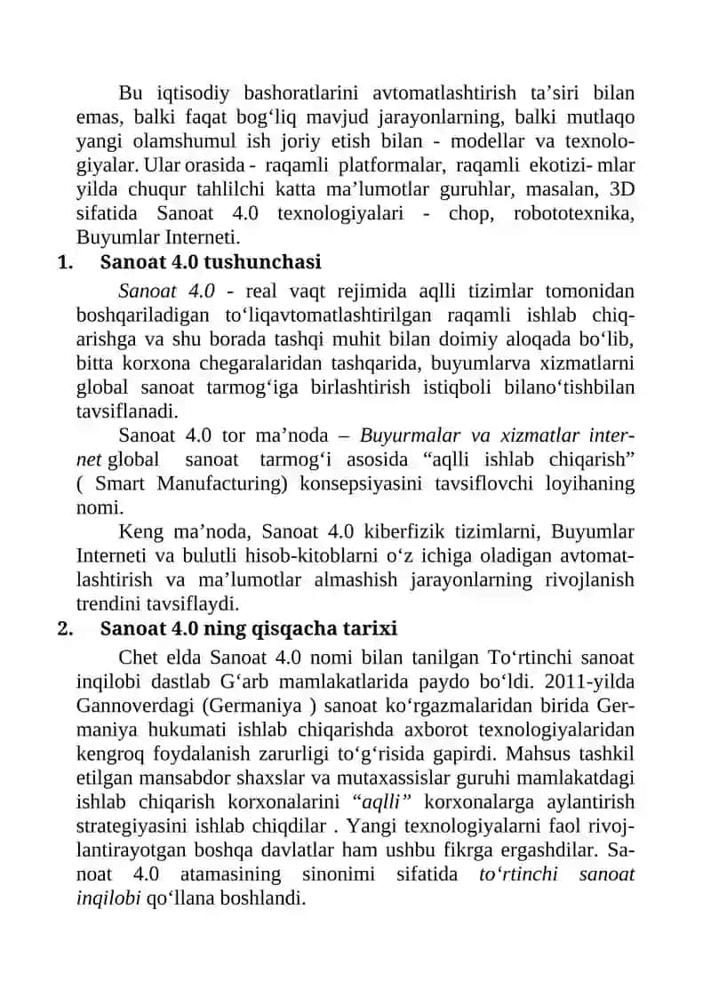 SANOAT 4.0 TEXNOLOGIYASI 2
