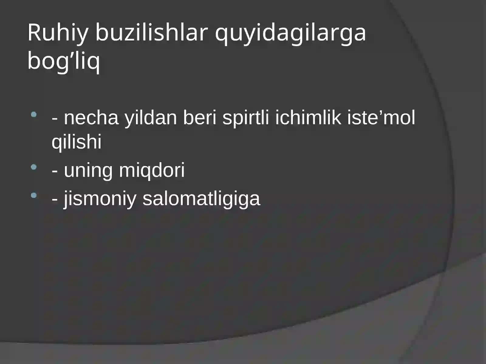Alkogolizm va Giyohvandlikda bemorlar psixologiyasi 2