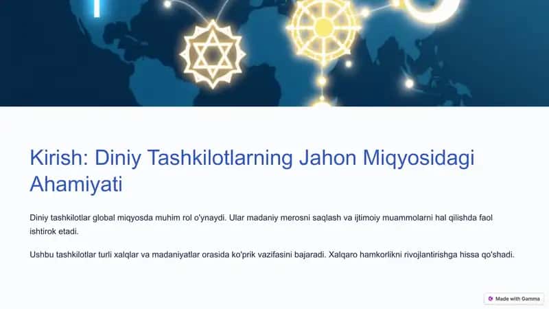 Xalqaro Diniy Tashkilotlar Faoliyatining Yonalishlari 2