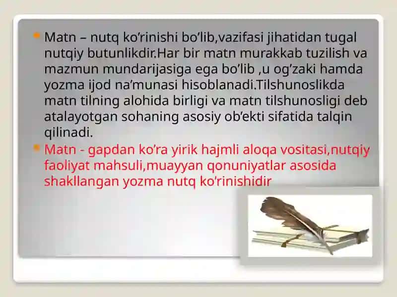 Matn va uning turlari 2