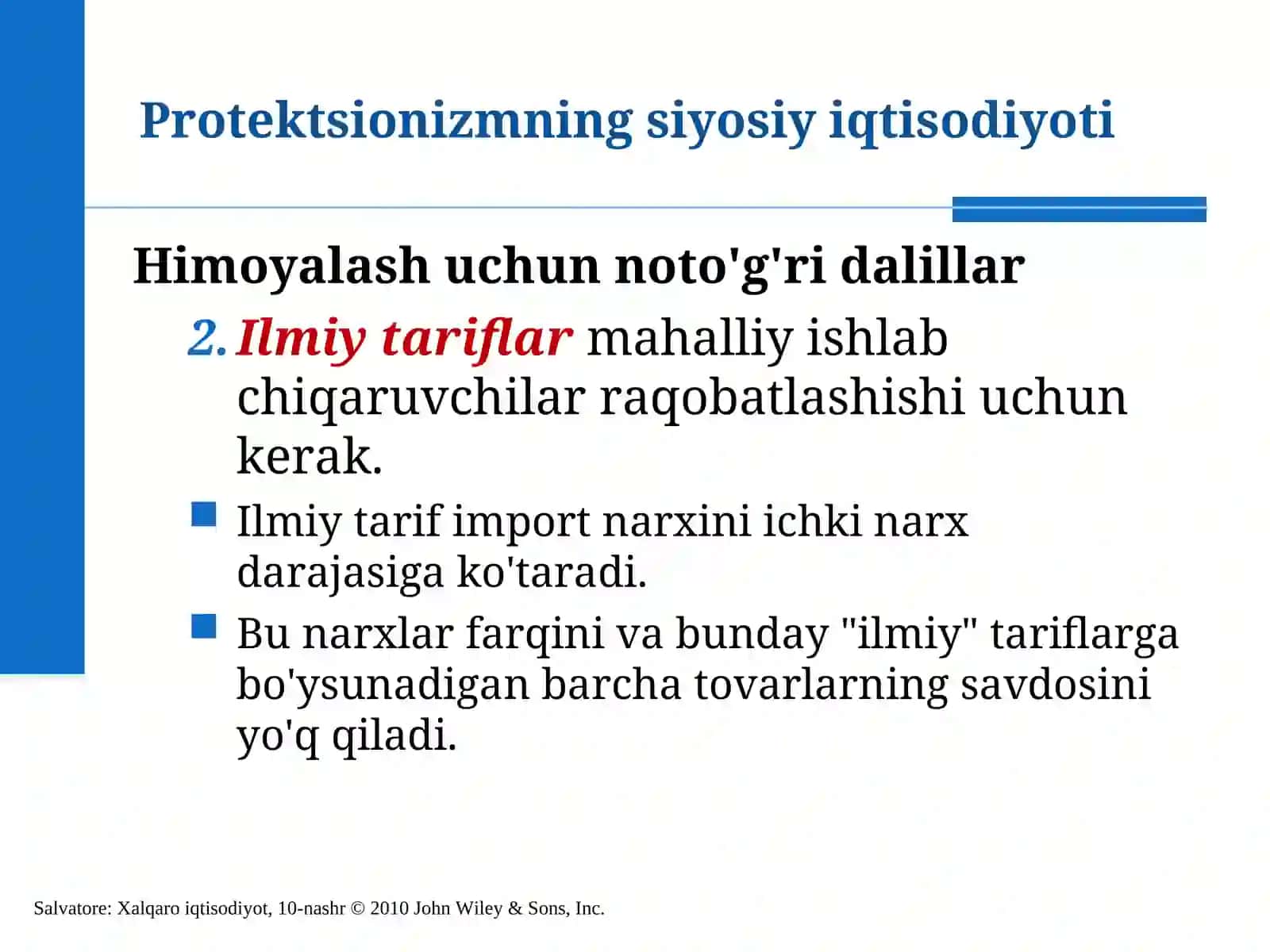 Protektsionizmning siyosiy iqtisodiyoti 2