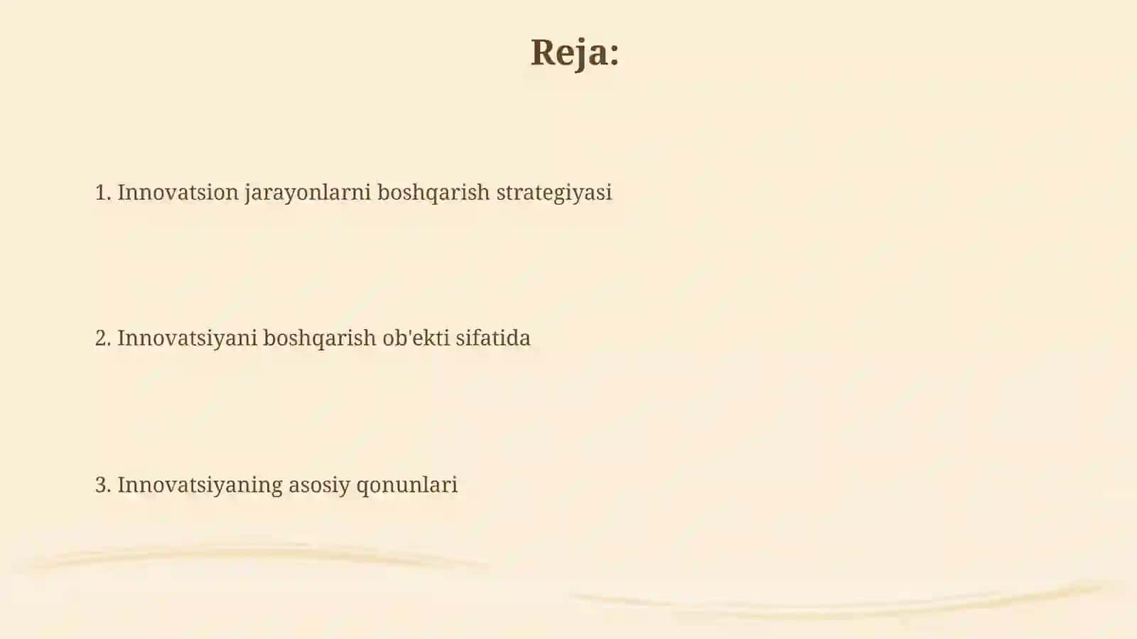Innovatsiya boshqaruv obyekti sifatida 2