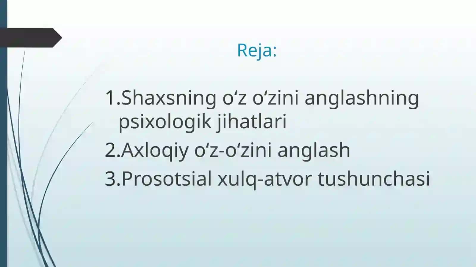 Shaxsning o‘z-o‘zini anglash va men konseptsiyasi 2
