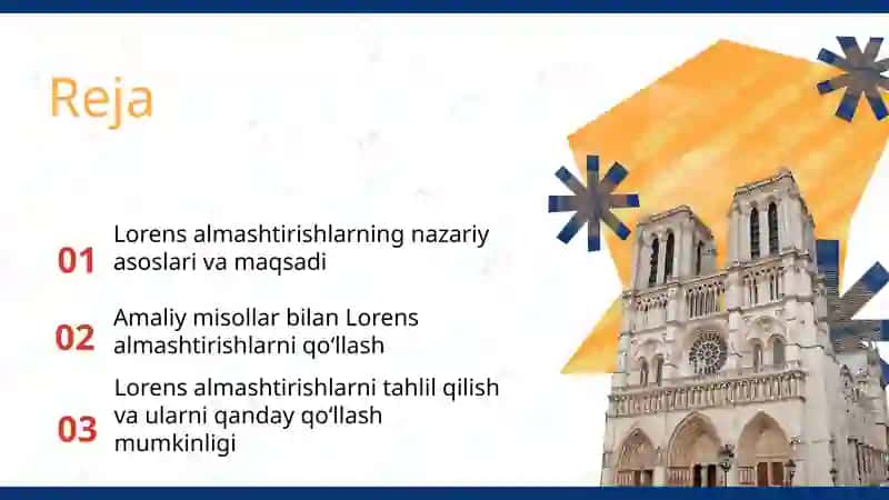 Lorens almashtirishlar 2