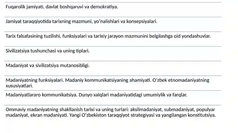 TARIX FALSAFASI, SIVILIZATSIYA VA MADANIYAT 2