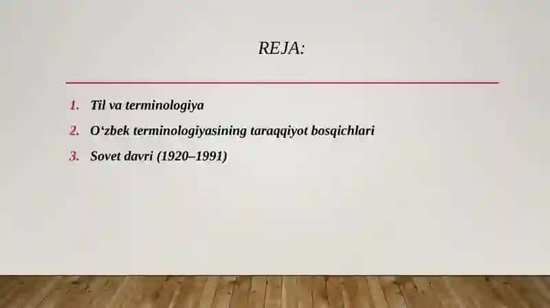 Til va terminologiya.Oʻzbek terminologiyasining taraqqiyot bosqichlari 2