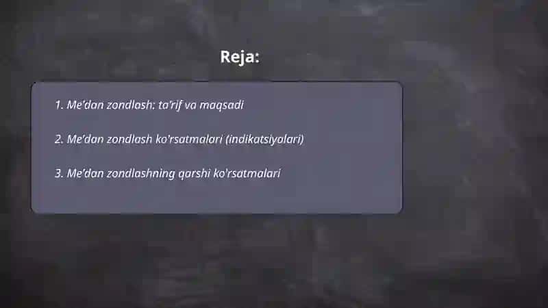 Meʼdani zondlash 2