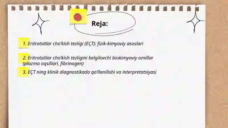 Eritrotsitlar Choʻkish Tezligi 2