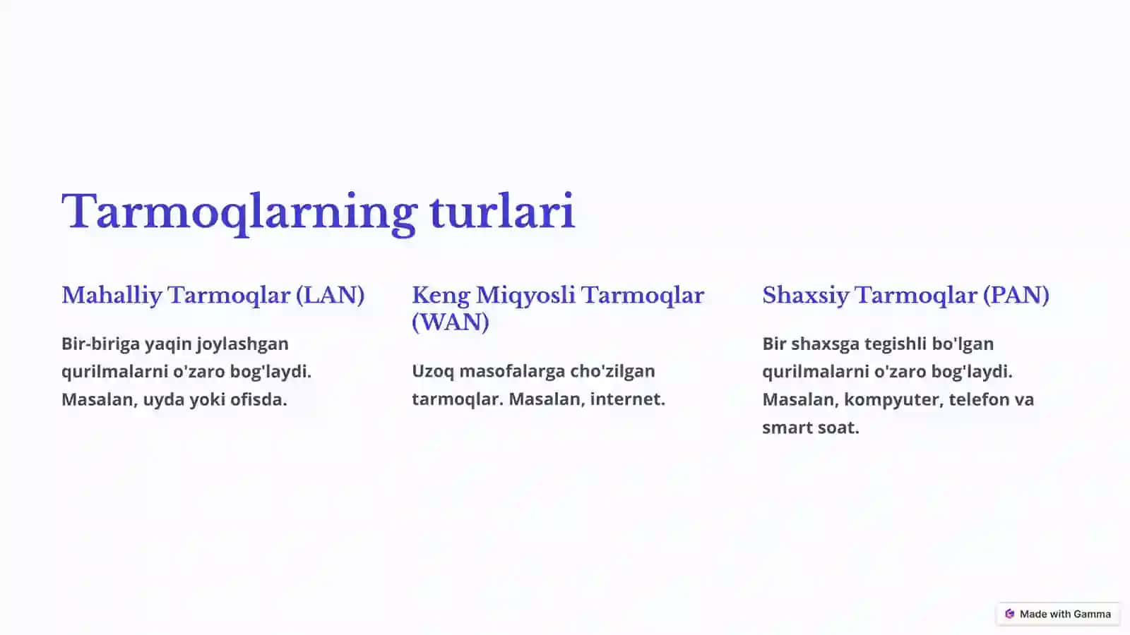 Tarmoqlar Dunyosiga Sayohat 2