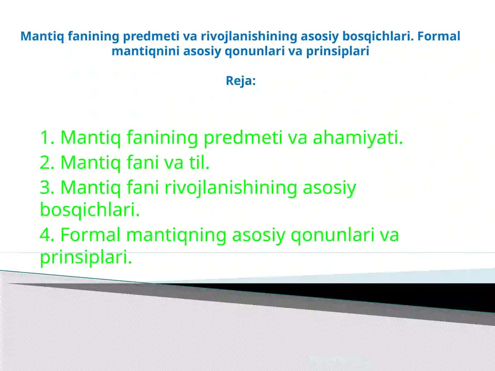 Formal mantiqning asosiy qonun-qoidalari 2